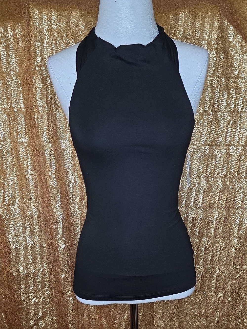 Trina Turk Black Halter Neck Tank